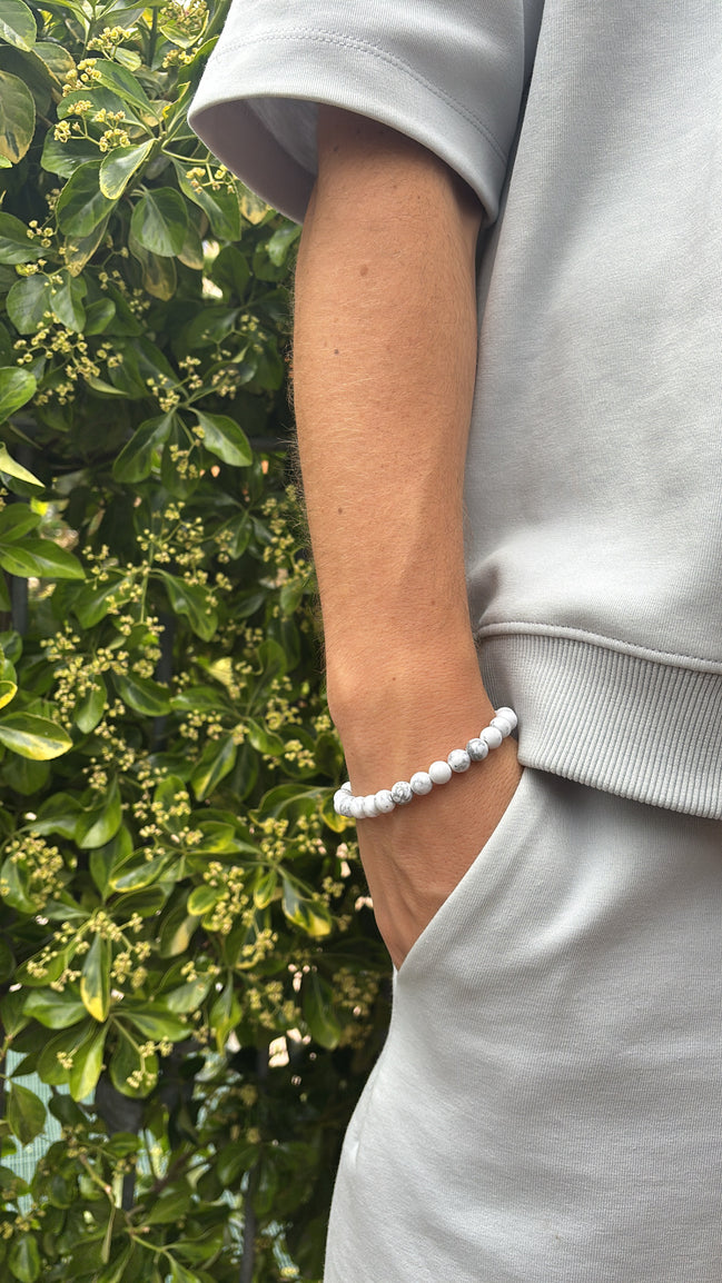 Bracciale di Pietra in Vetro Bianco