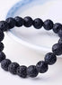 Bracciale Elastico in Pietra Vulcanica Nero