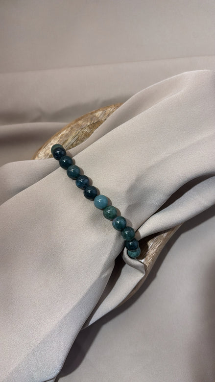 BRACCIALE ELASTICO VERDE CON PIETRE IN VETRO