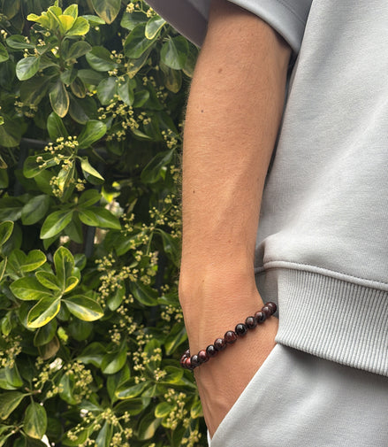 Bracciale in Perle di Vetro Marrone Scuro