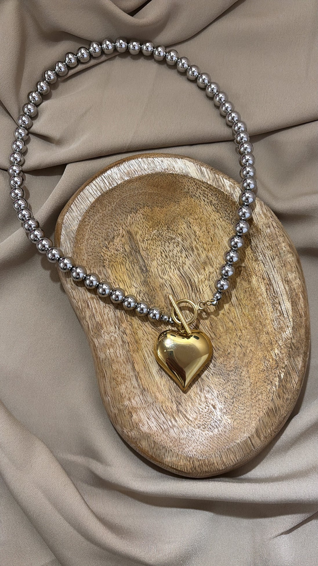 COLLANA CUORE SILVER & GOLD