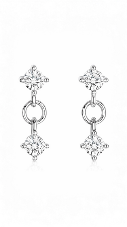 ORECCHINI DOPPIO DIAMANTE