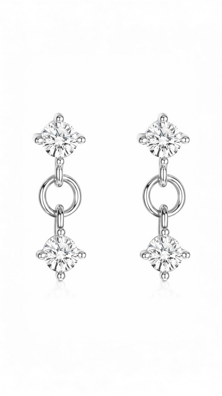 ORECCHINI DOPPIO DIAMANTE