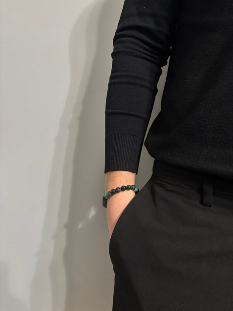 BRACCIALE SMERALDO CON PIETRE IN VETRO