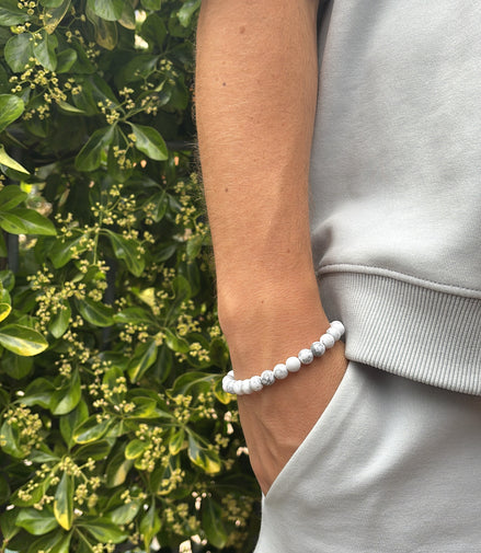 Bracciale di Pietra in Vetro Bianco