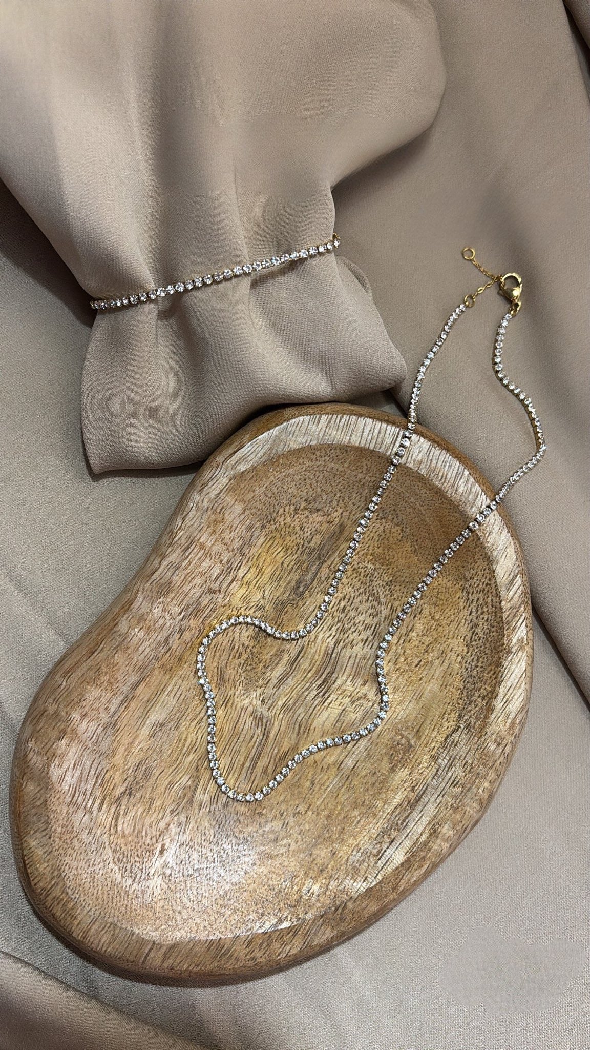 Collana & Bracciale Tennis Gold