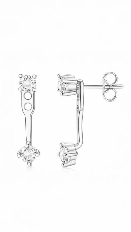 ORECCHINI DOPPIO ZIRCONE REGOLABILE