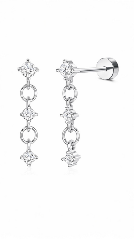 ORECCHINI TRIPLO DIAMANTE