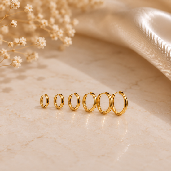 Set Orecchini Cerchietti Basic Oro