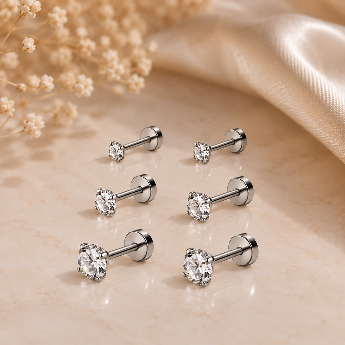 Orecchini punto luce Argento